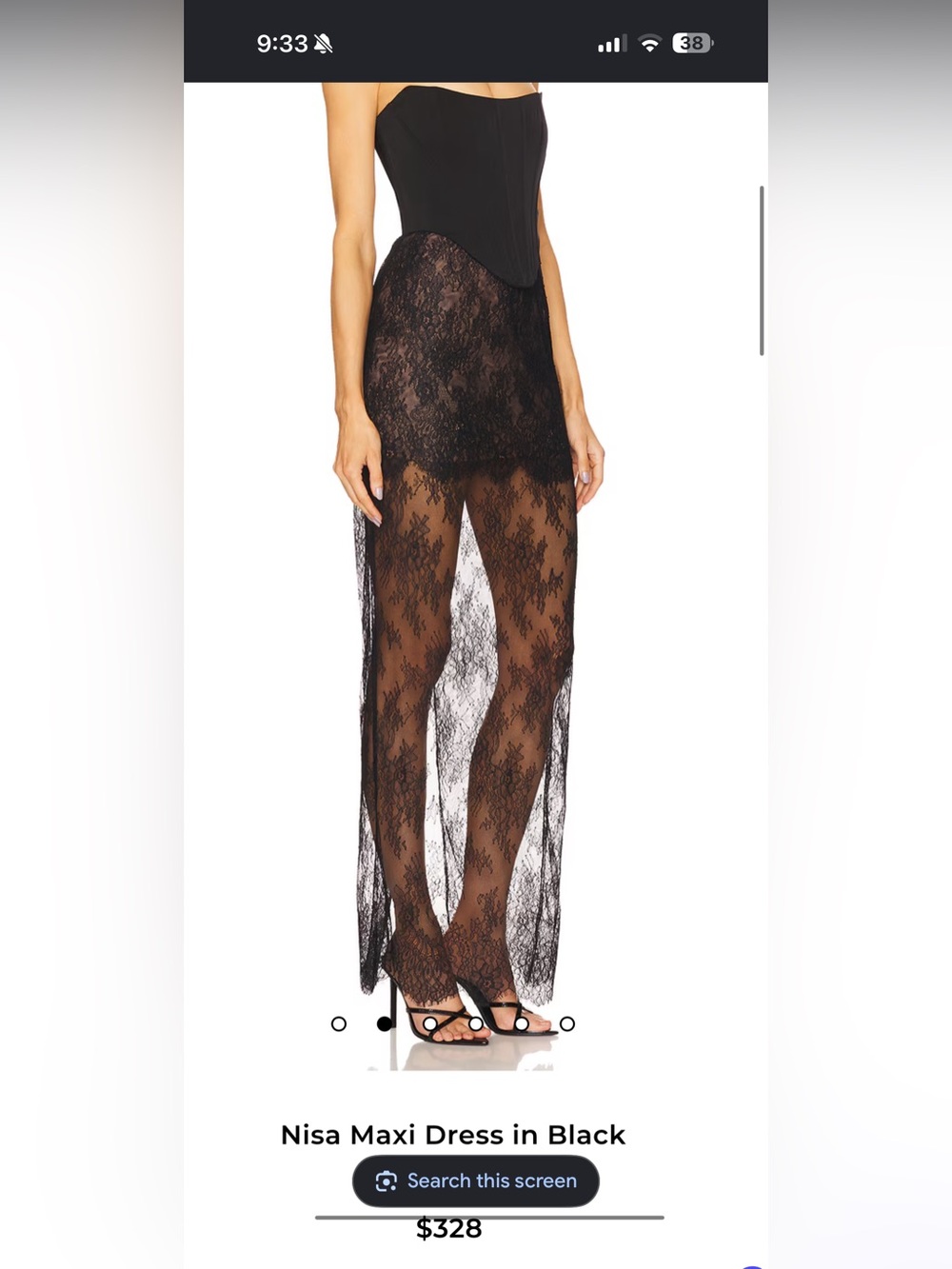 REVOLVE Black Sheer Lace Maxi Skirt